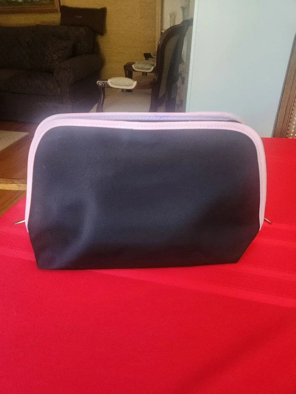 Black and Light Pink Travel Toiletry Bag